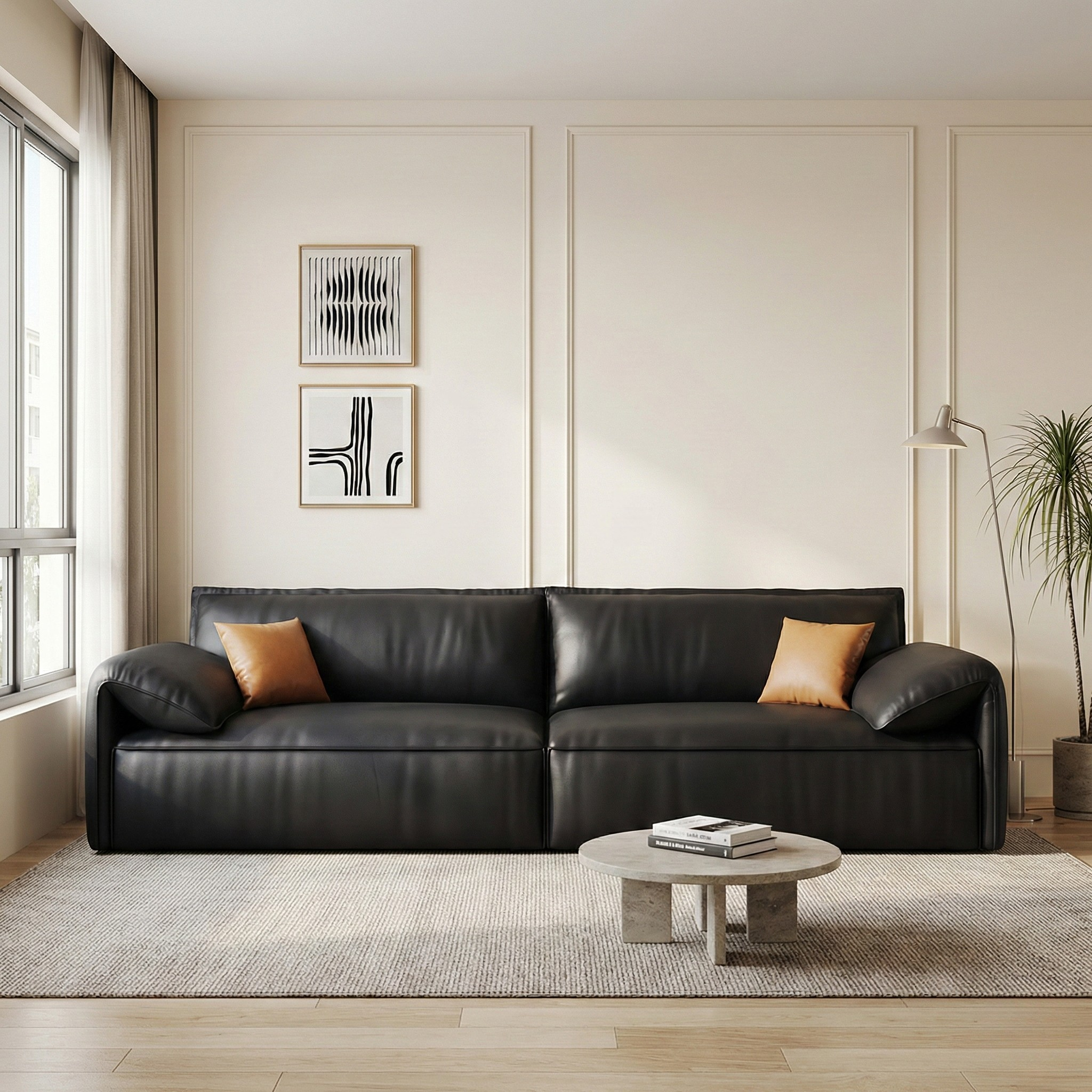 Faux Leather Sofa