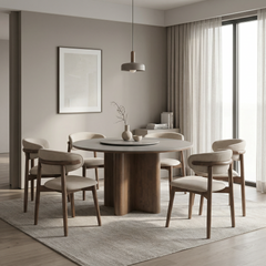 Luminara Dining Set (1 Table + 6 Chair) by Wood Haven