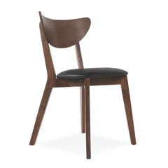 Morocco Black Faux Leather Wooden Dining Chair