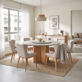 Solara Dining Set (1 Table + 6 Chair) by Wood Haven