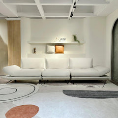 Mondina Cream Leather Functional Sofa