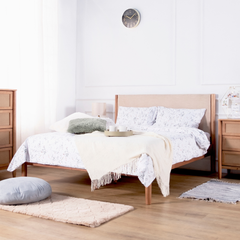 Winnie Fabric Wooden Bed