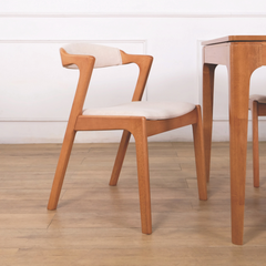Dara Grey Fabric Wooden Dining Chair