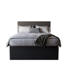 Manovel Grey Fabric Storage Bed (Water Repellent) + Somnuz® Comfy 10" Individual Pocketed Spring Mattress