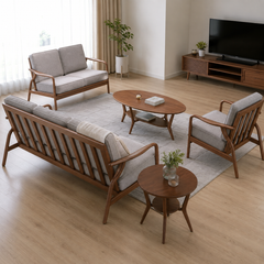 Marvono Fabric Wooden Frame Sofa