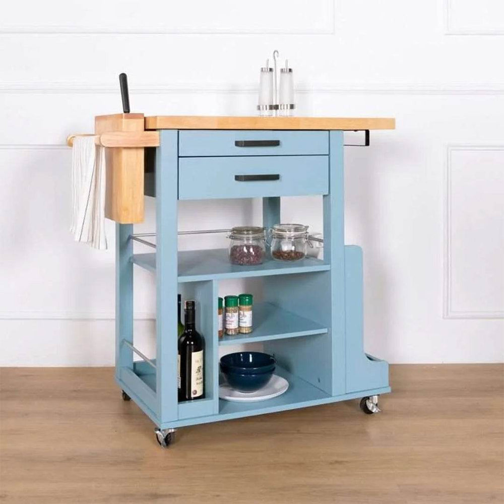 Megafurniture | Peri Light Blue Kitchen Trolley | Kitchen Trolley