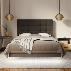 Elara Fabric Floating Bed Frame (Water Repellent, Pet Friendly & LED) By Somnuz