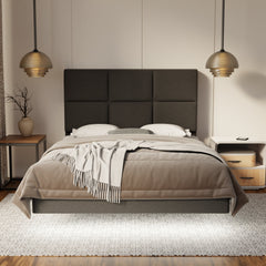 Caspian Fabric Floating Bed Frame (Water Repellent, Pet Friendly & LED) By Somnuz