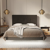 Lyra Fabric Floating Bed Frame (Water Repellent, Pet Friendly & LED) By Somnuz