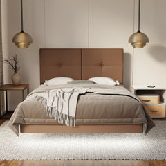Rylan Fabric Floating Bed Frame (Water Repellent, Pet Friendly & LED) By Somnuz