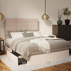 Kaelen Fabric Drawer Bed Frame (Water Repellent & Pet Friendly) By Somnuz
