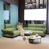Canopie Genuine Full Leather Sectional Recliner Sofa