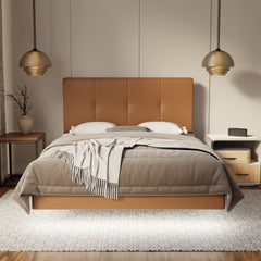 Lyra Genuine Leather Floating Bed Frame (With LED) By Esteller
