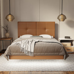 Rylan Genuine Leather Floating Bed Frame (With LED) By Esteller