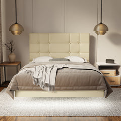 Elara Genuine Leather Floating Bed Frame (With LED) By Esteller