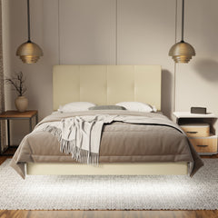 Lyra Genuine Leather Floating Bed Frame (With LED) By Esteller