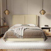 Vance Genuine Leather Floating Bed Frame (With LED) By Esteller