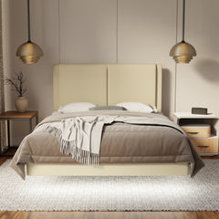 Vance Genuine Leather Floating Bed Frame (With LED) By Esteller