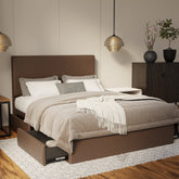 Kira Genuine Leather Drawer Bed By Esteller