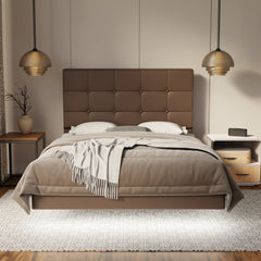 Theron Genuine Leather Floating Bed Frame (With LED) By Esteller