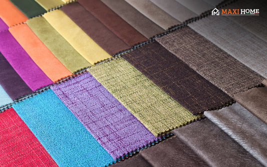 Fabric swatches for an easy-to-maintain sofa.