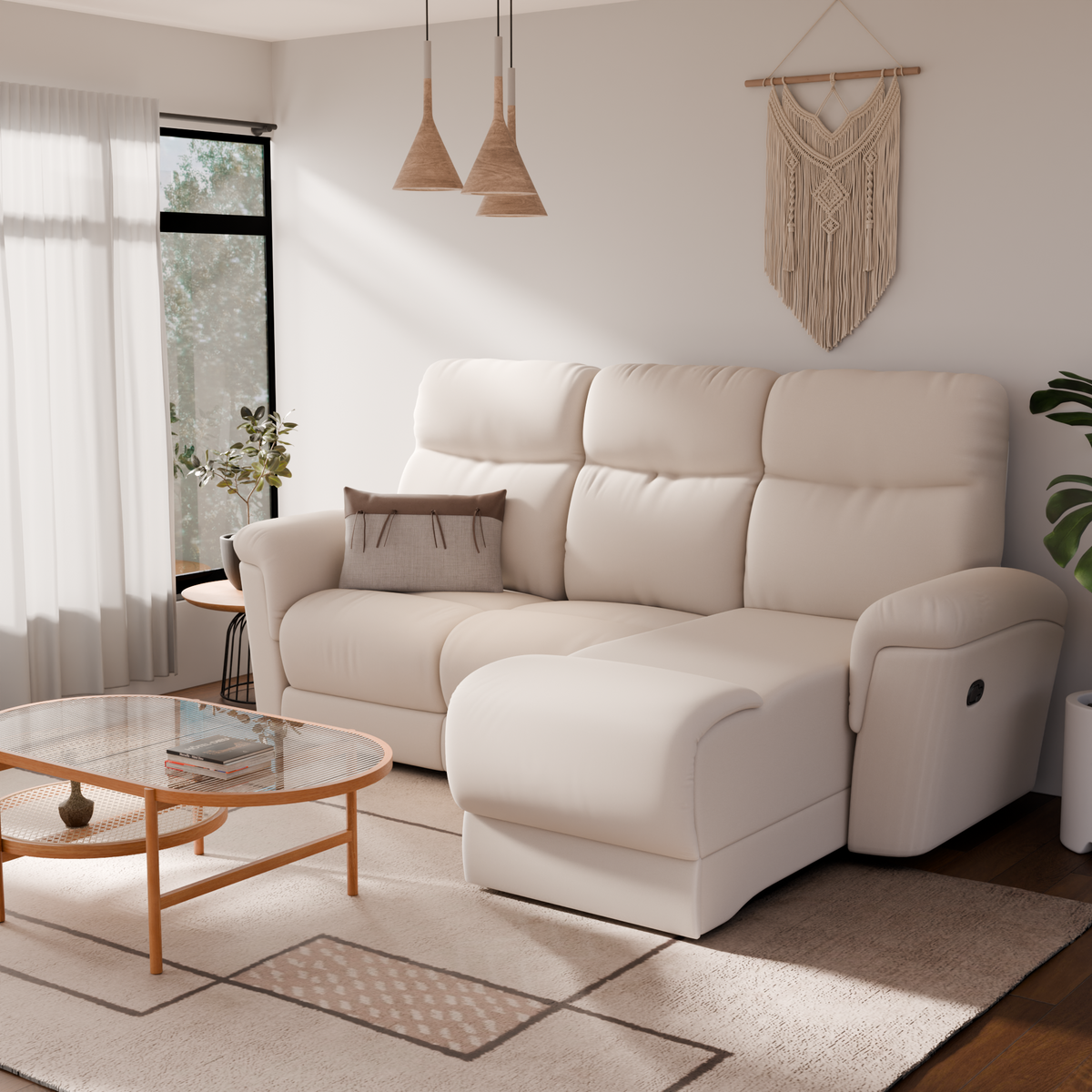 Isla Fabric Recliner L-Shaped Sofa (Sectional)