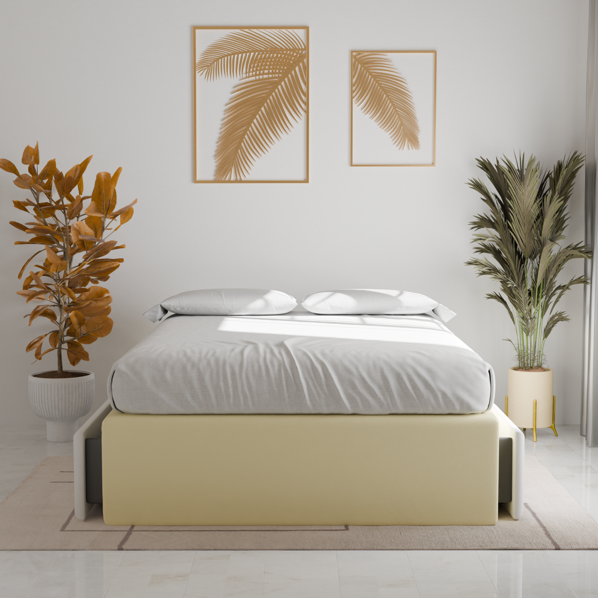 Avelon Faux Leather Drawer Bed Frame