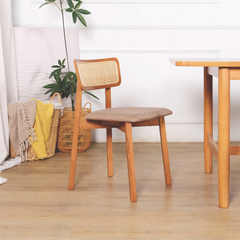 Lily Rattan Wooden Dining Chair
