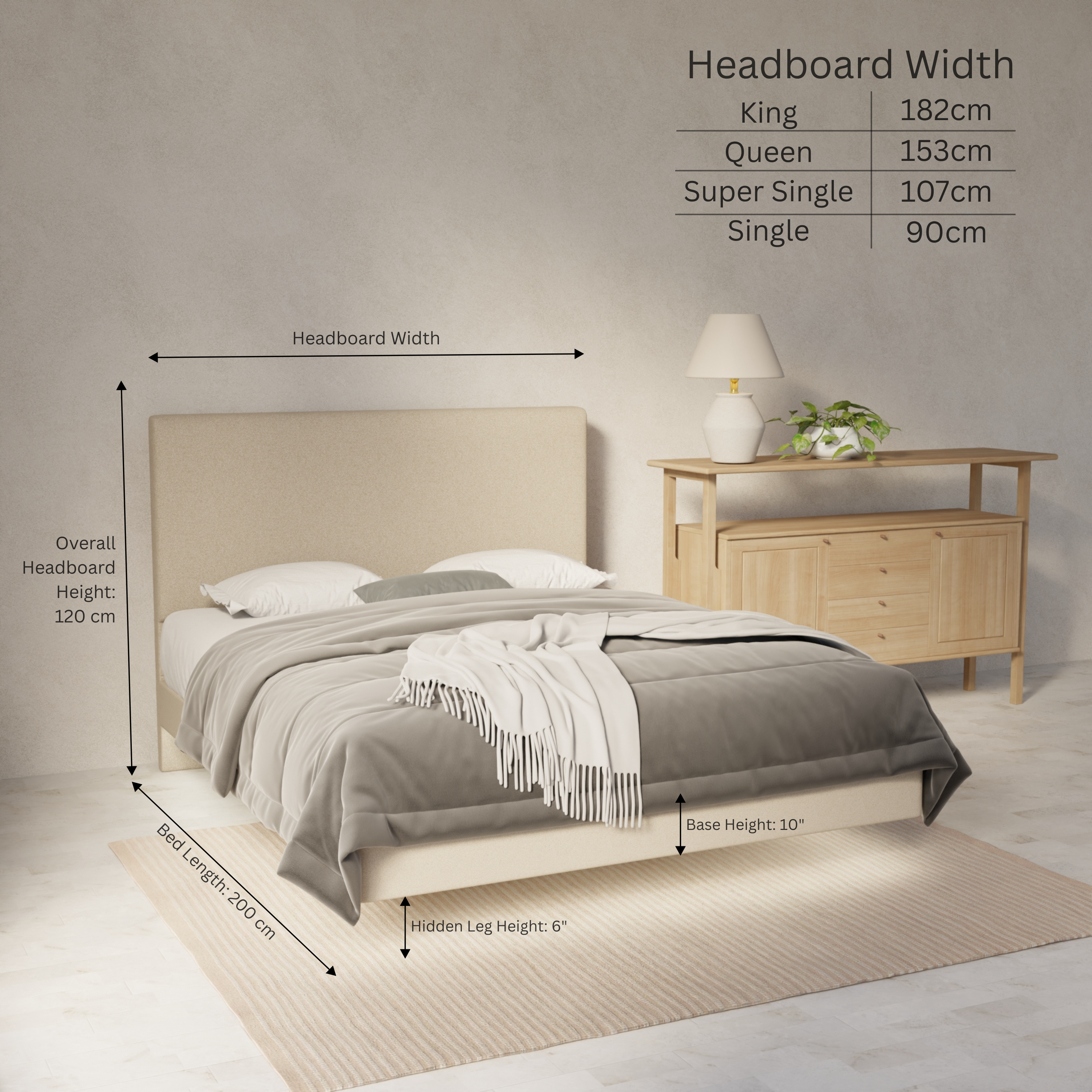 Kira Fabric Floating Bed Frame (Water Repellent, Pet Friendly & LED) By Somnuz