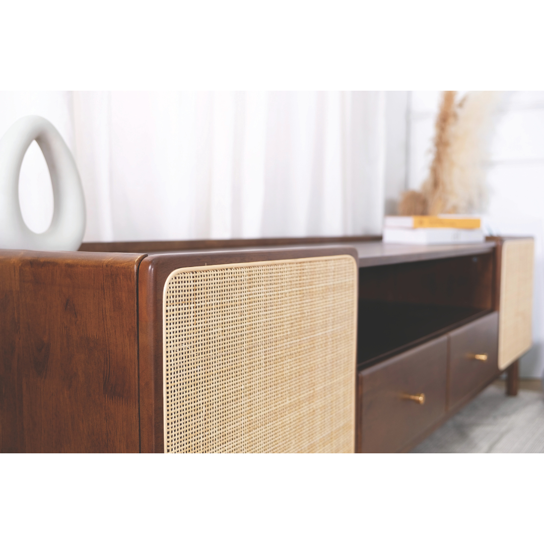 Kino Wooden TV Console (Rattan)