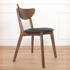 Morocco Black Faux Leather Wooden Dining Chair