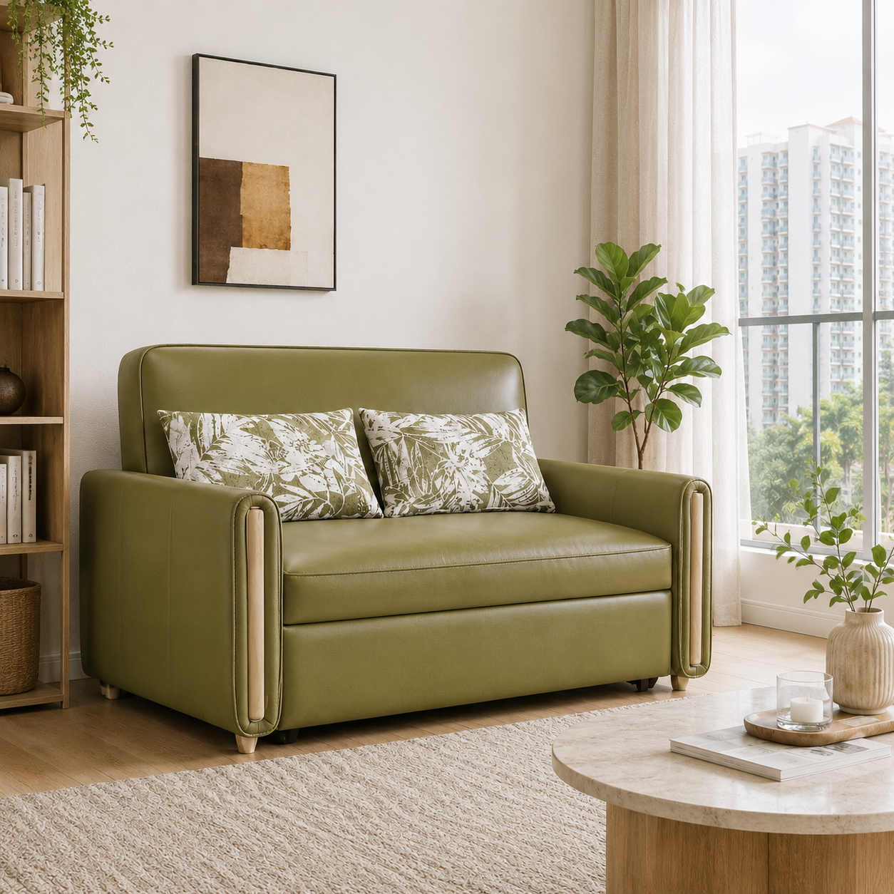 Norvessa Faux Leather Sofa Bed