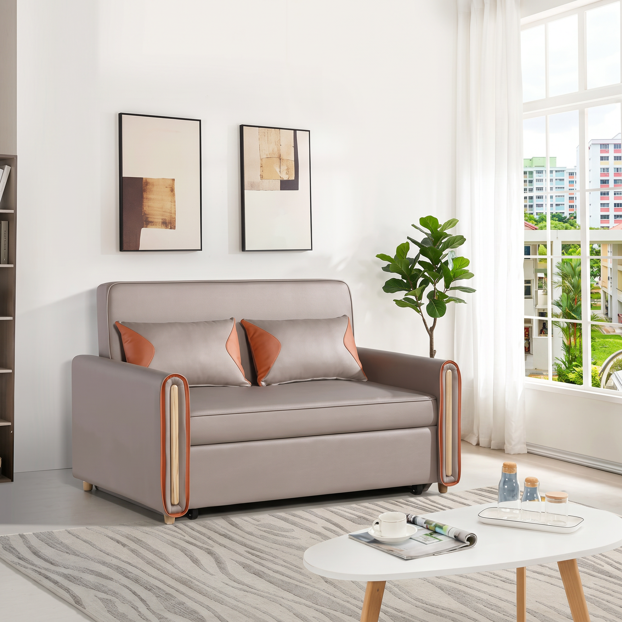 Norvessa Faux Leather Sofa Bed