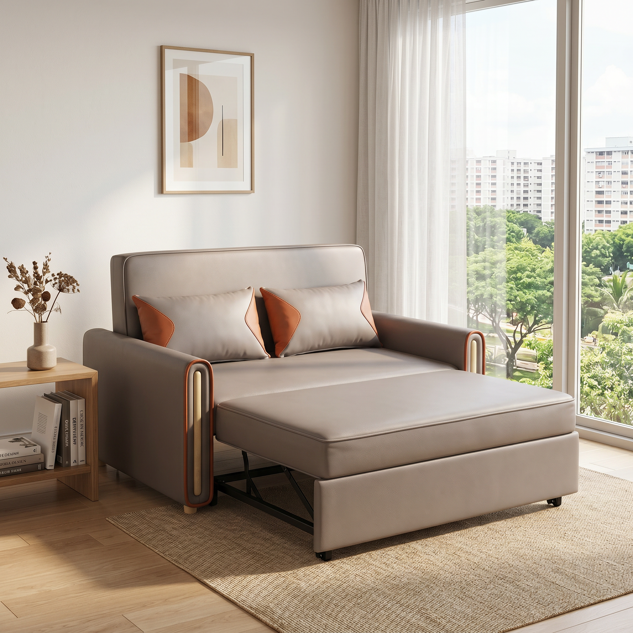 Norvessa Faux Leather Sofa Bed
