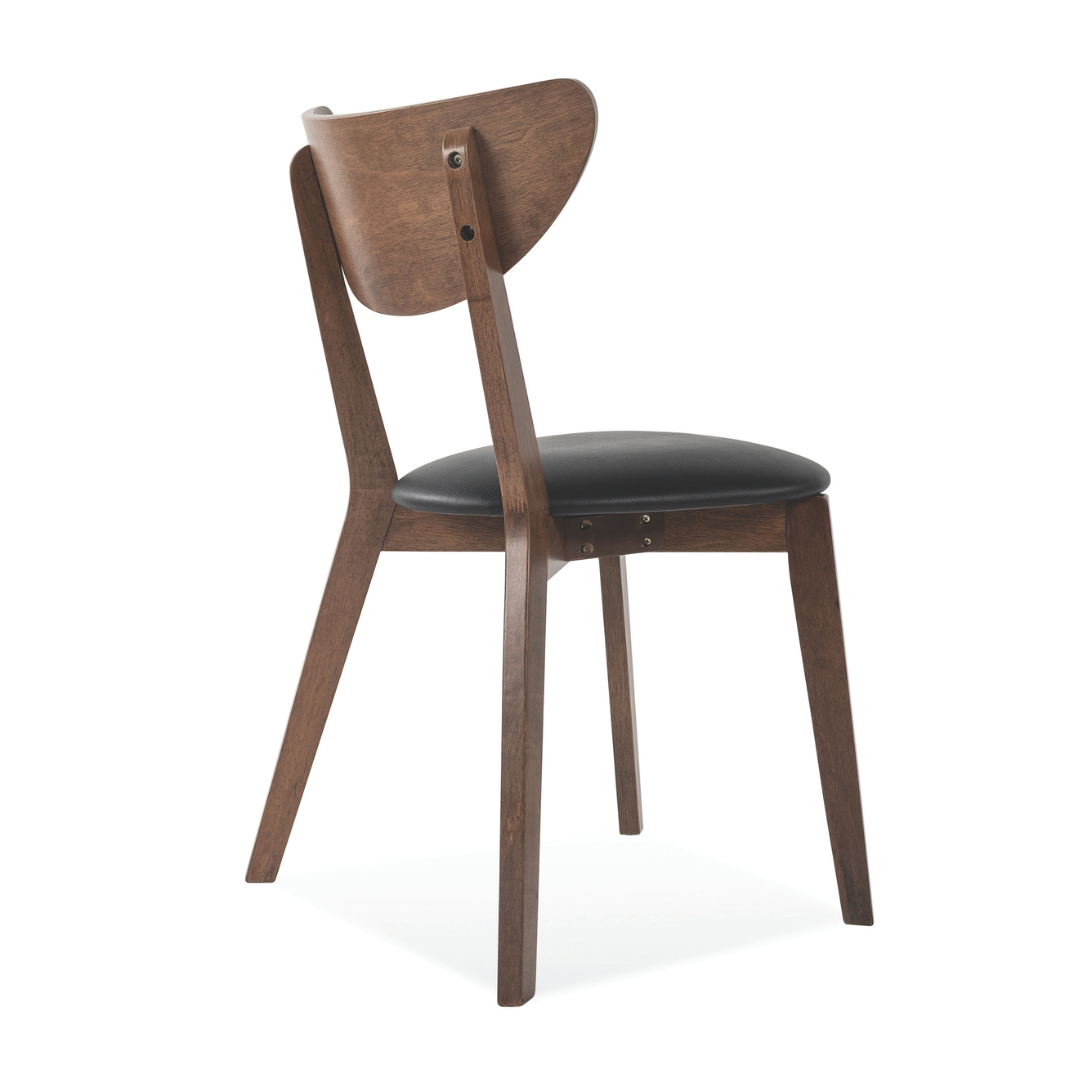 Morocco Black Faux Leather Wooden Dining Chair