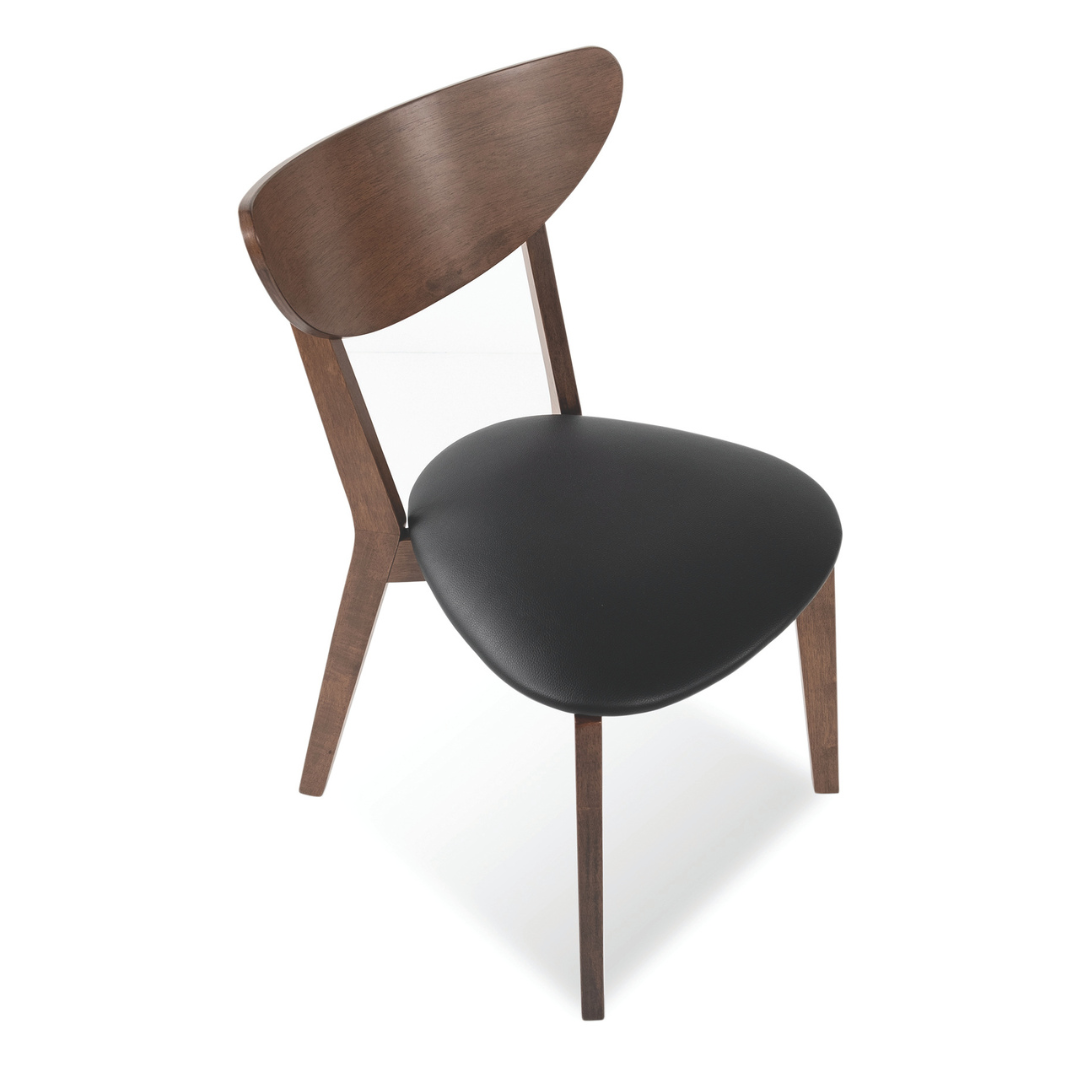 Morocco Black Faux Leather Wooden Dining Chair