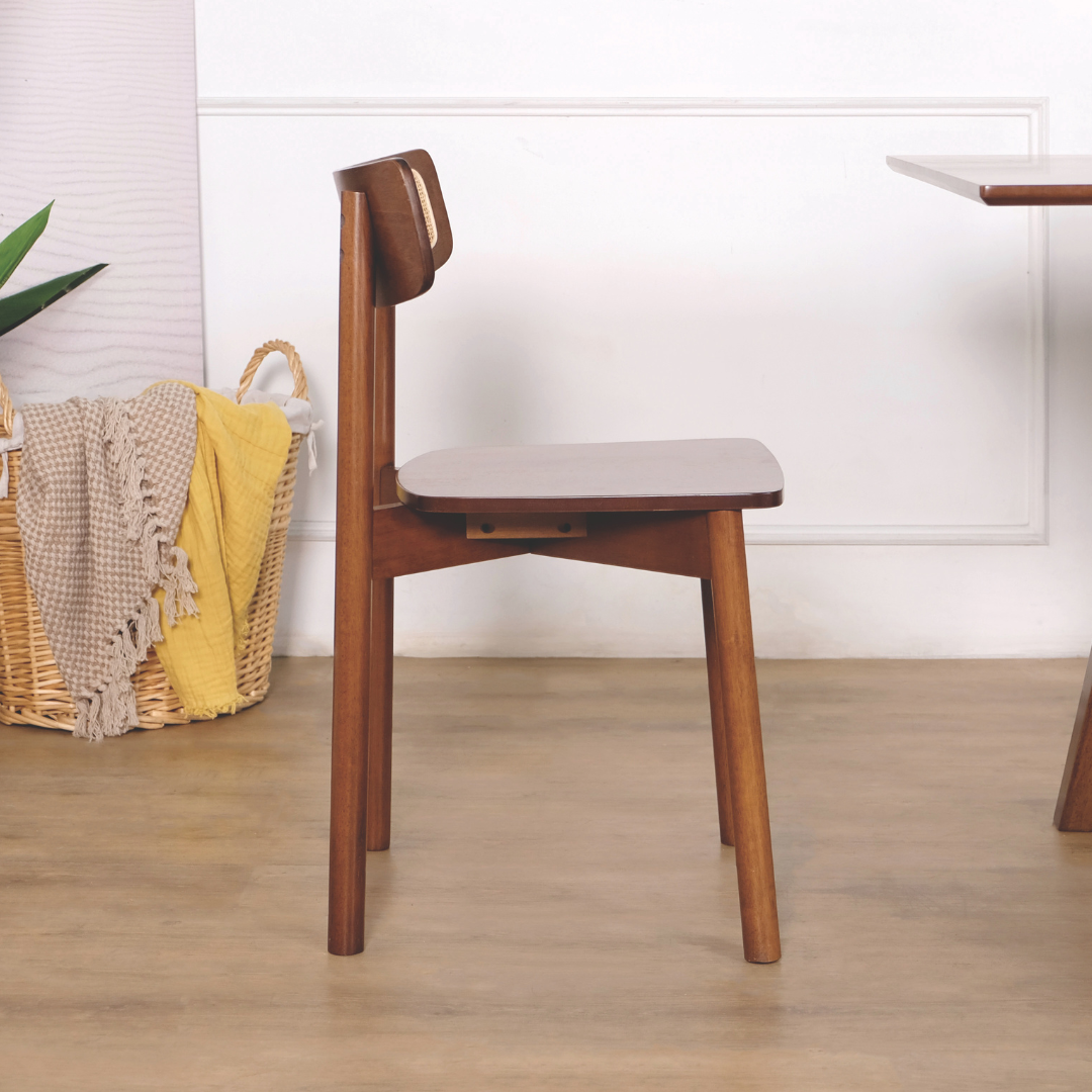 Amira Wooden Dining Chair (Rattan)
