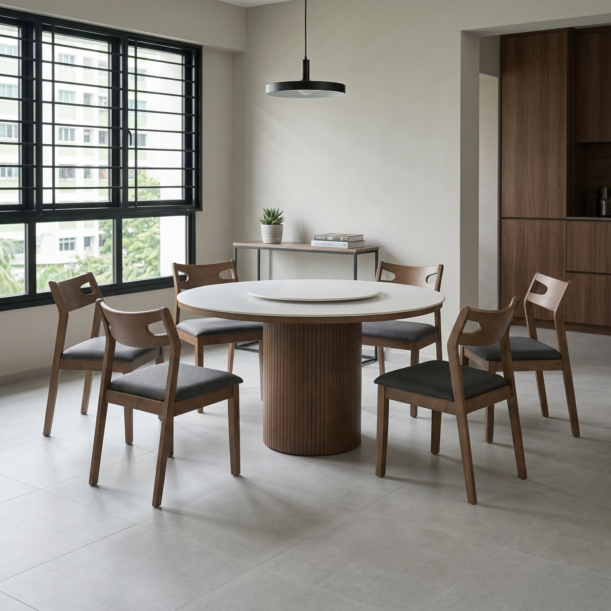 Lara Dining Set (1 Table + 6 Chair) by Wood Haven