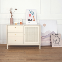 Ivory Senior Wooden Buffet Hutch | Chest of Drawer