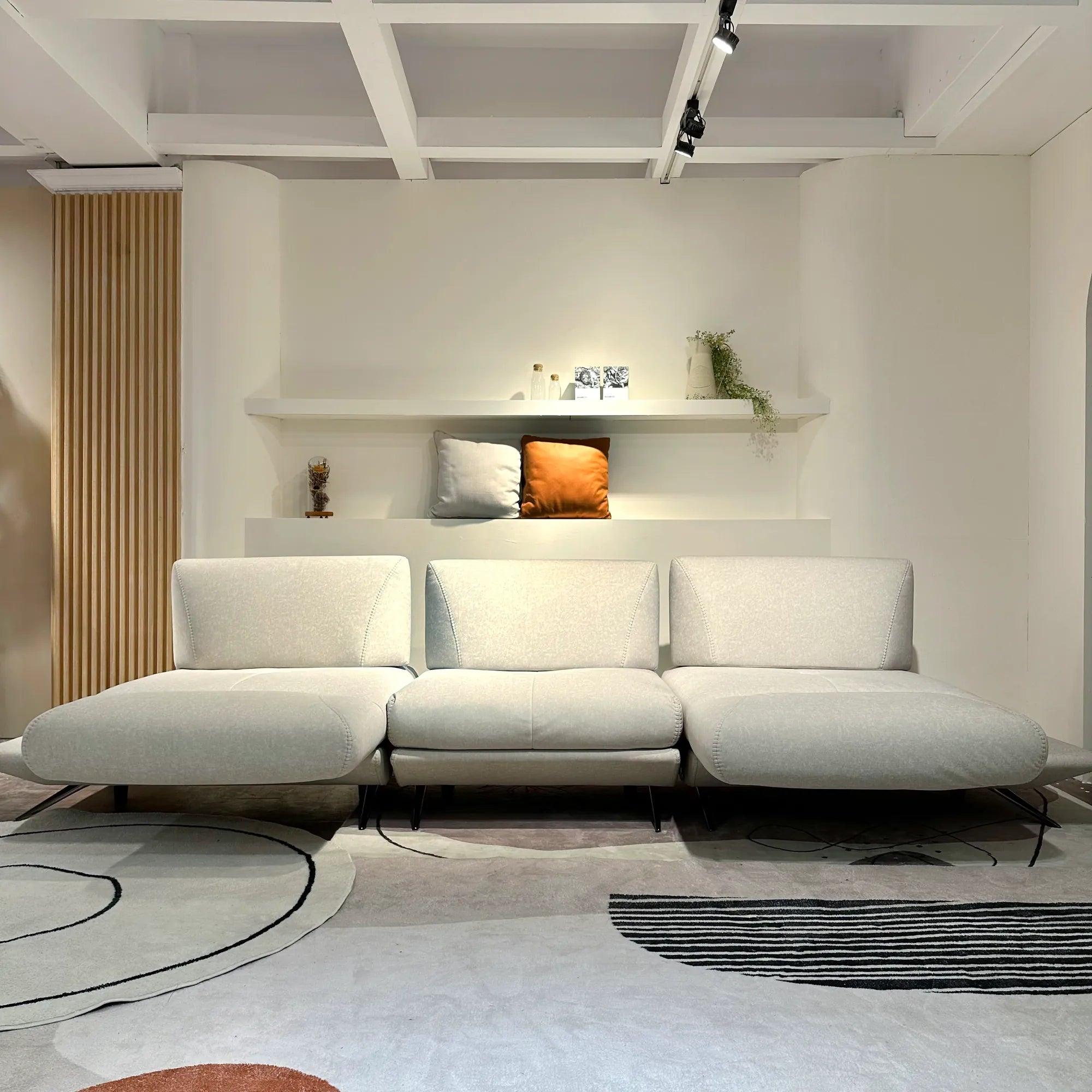Mondina Cream Leather Functional Sofa