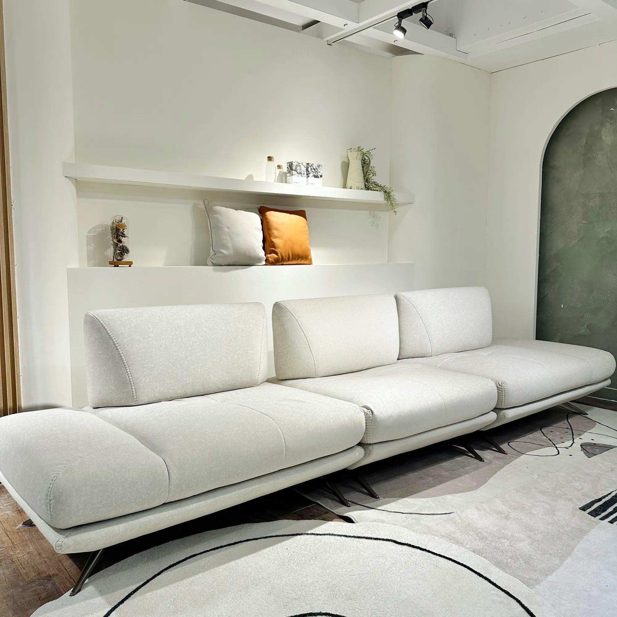 Mondina Cream Leather Functional Sofa