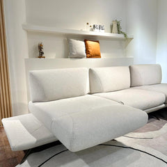 Mondina Cream Leather Functional Sofa