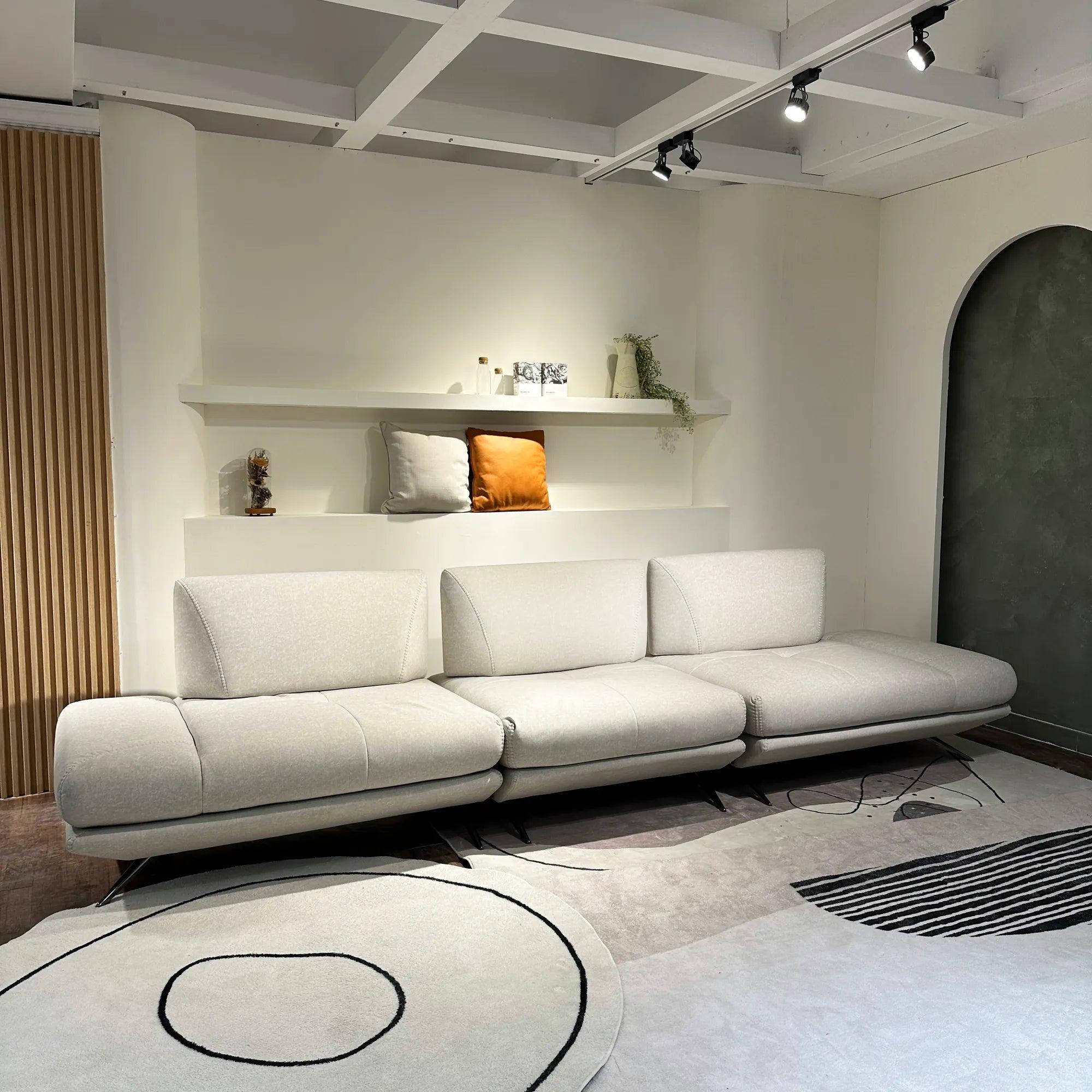 Mondina Cream Leather Functional Sofa