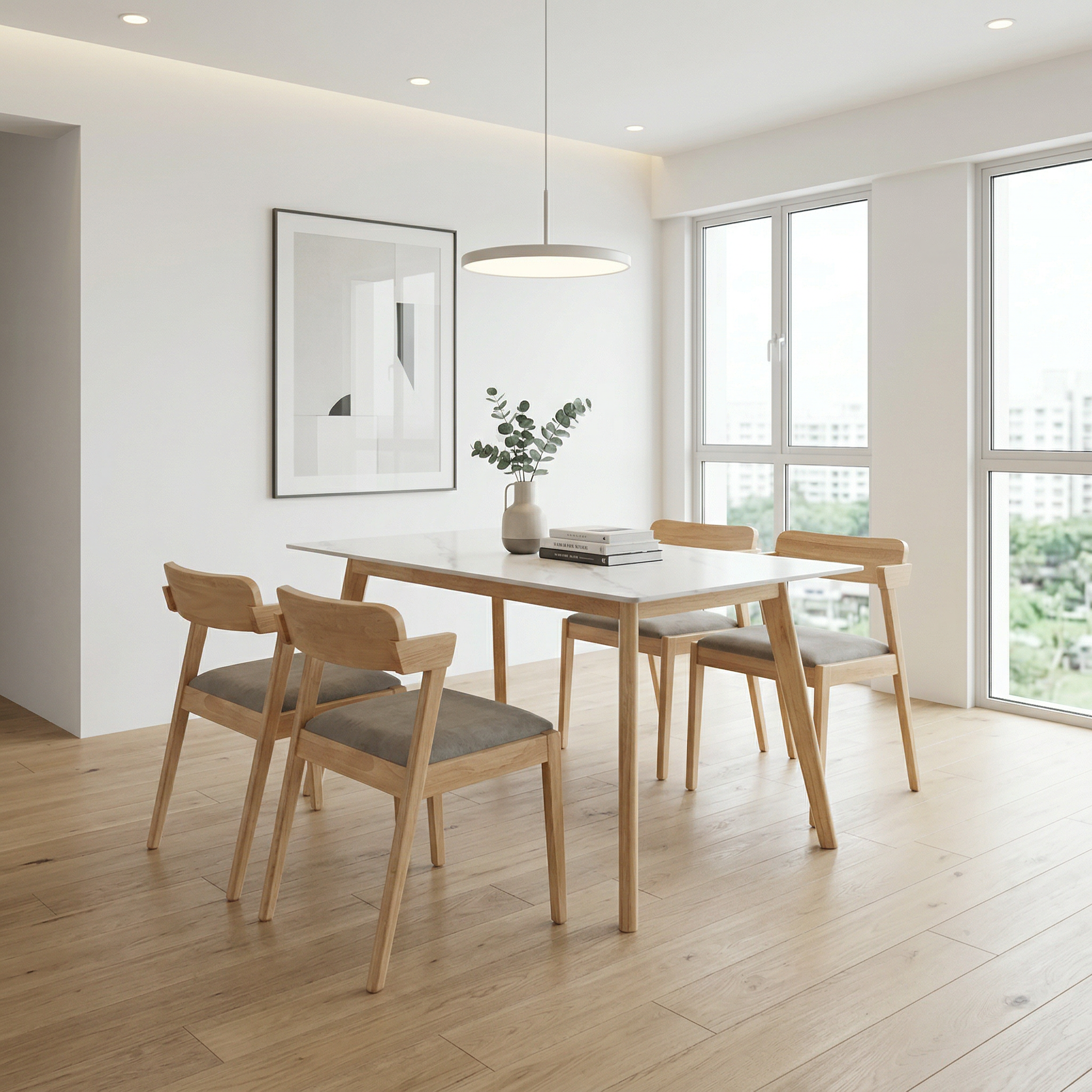 Avery Dining Set (1 Table + 4 Chair) by Wood Haven