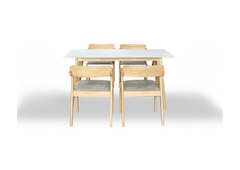 Avery Dining Set (1 Table + 4 Chair) by Wood Haven