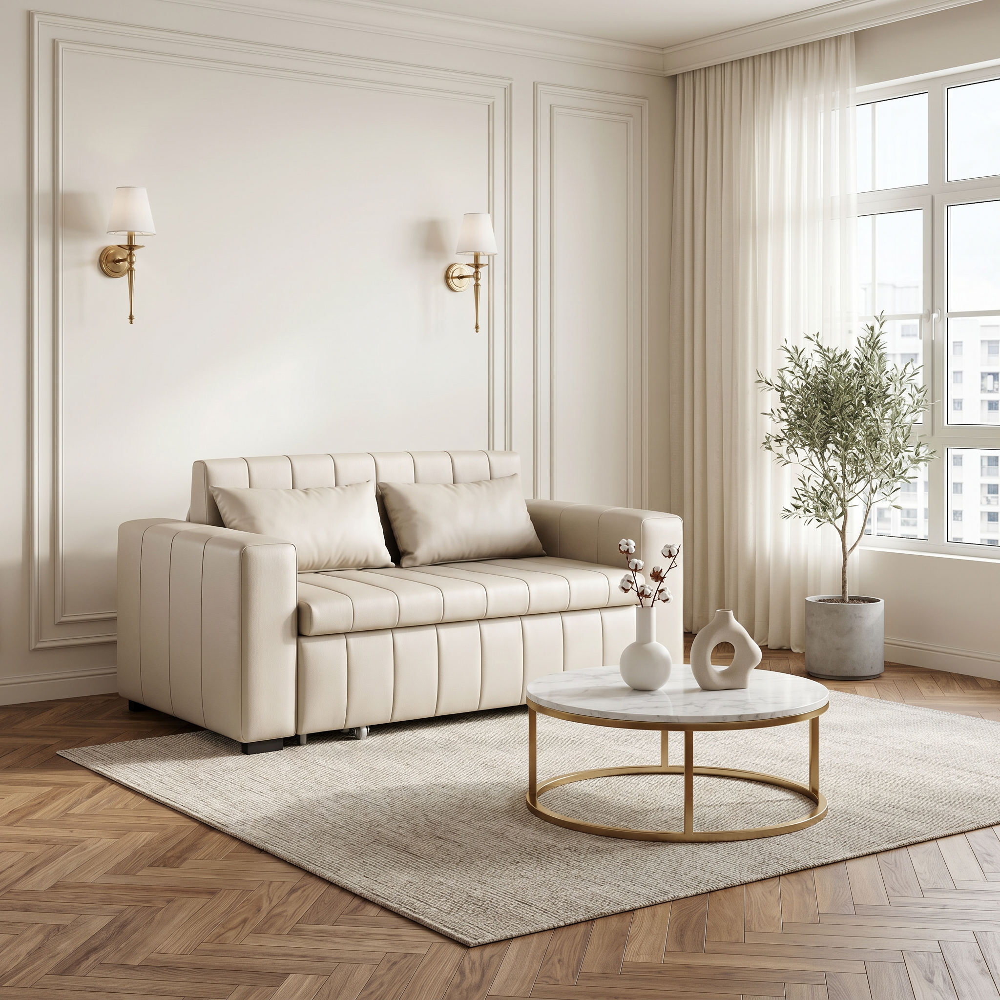 Selvina Faux Leather Sofa Bed