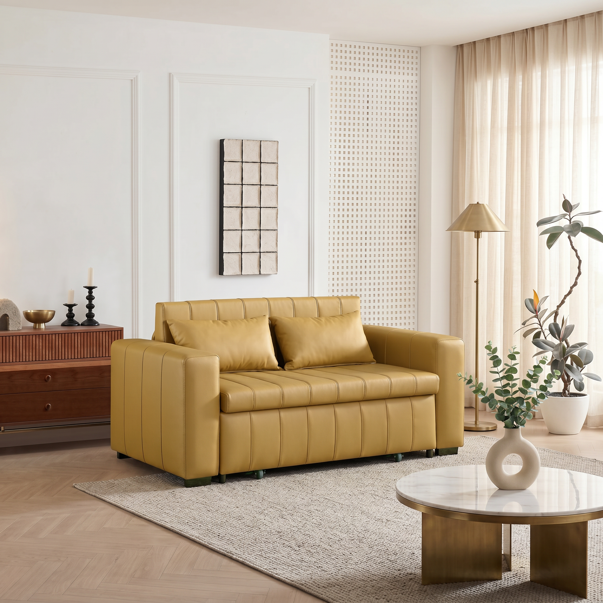 Selvina Faux Leather Sofa Bed