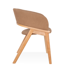 Vicky Wooden Dining Chair with Light Brown Fabric