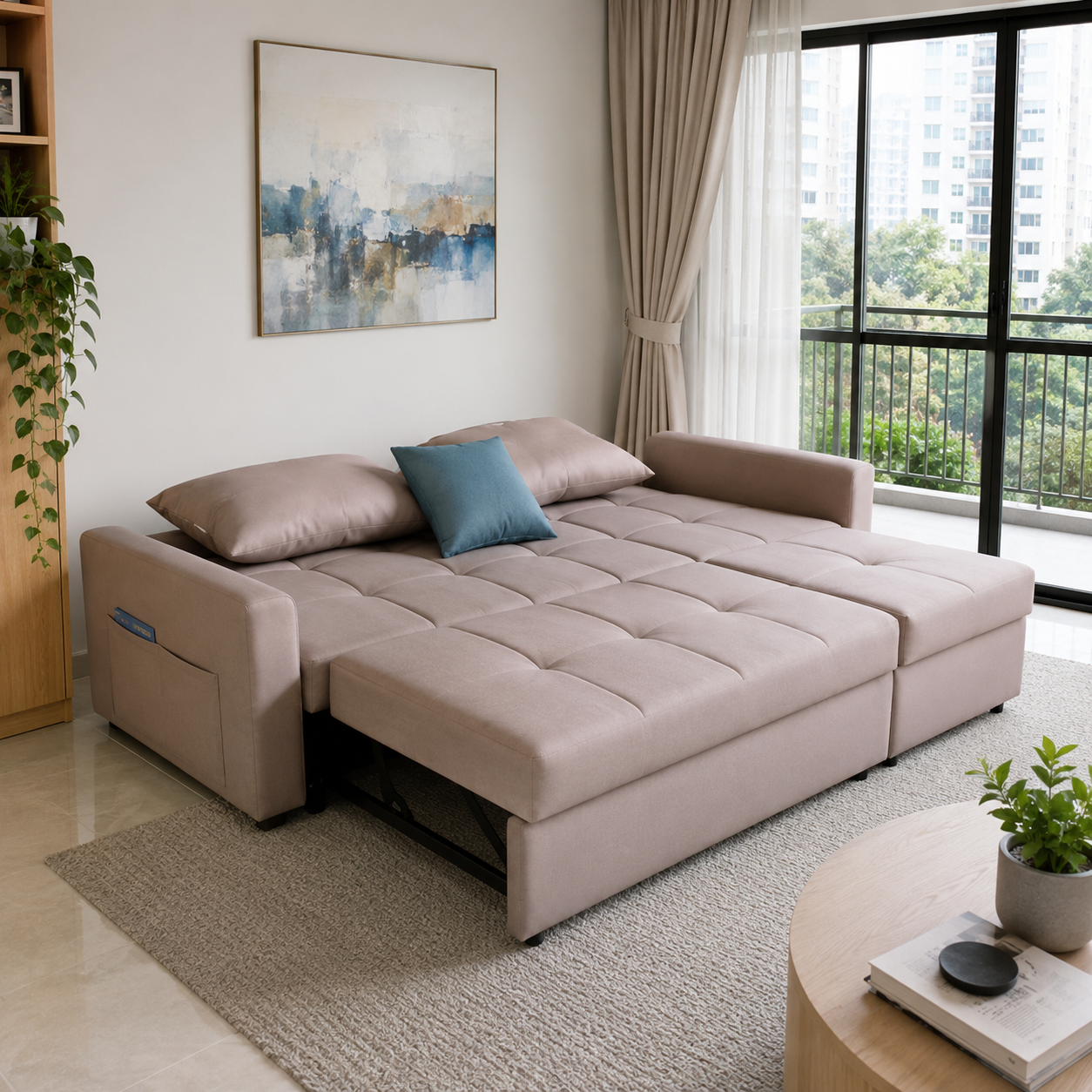 Lorvessa Faux Leather Sofa Bed