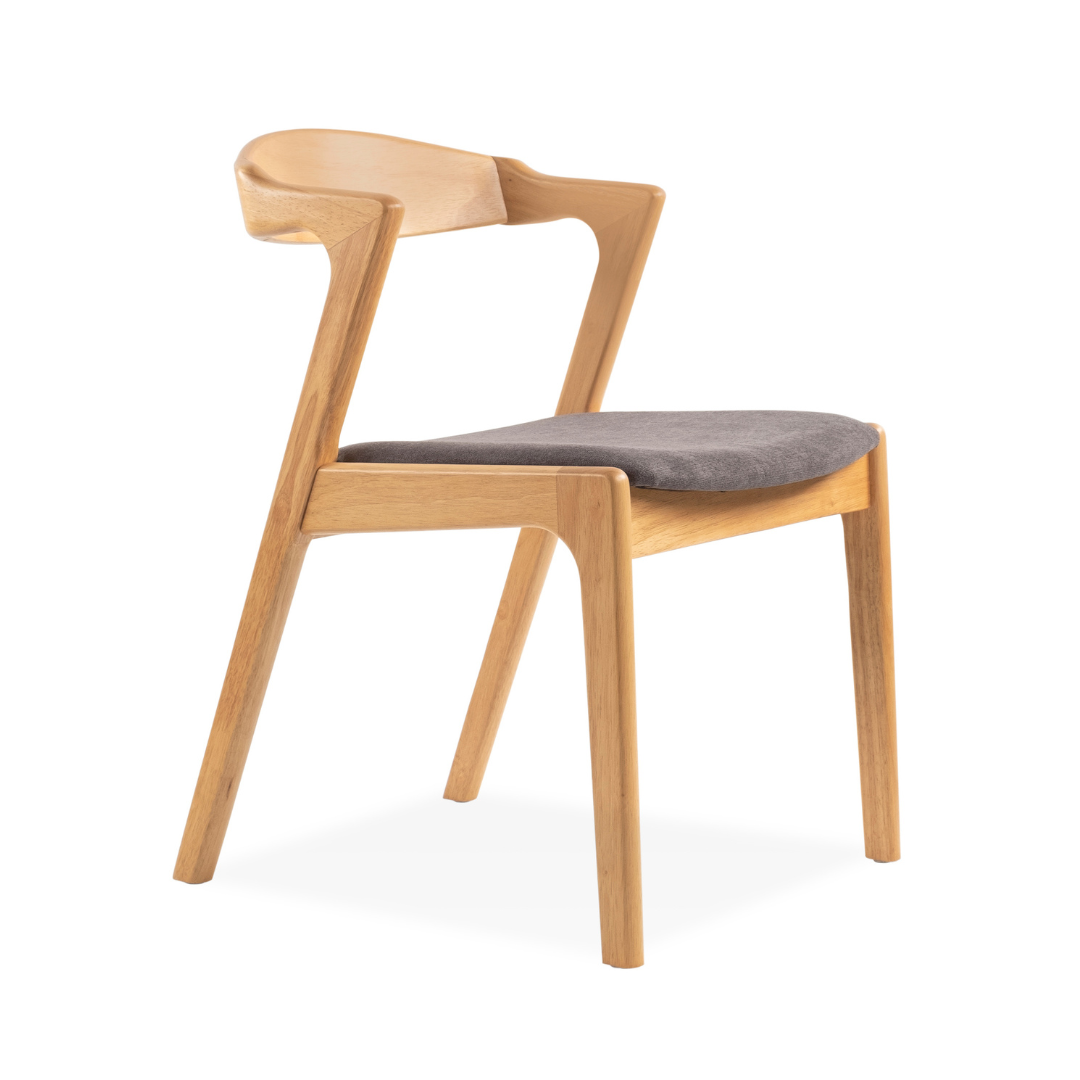 Dara Grey Fabric Wooden Dining Chair